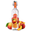 360 Georgia Peach Flavored Vodka 750 ML bottle with fresh Georgia peaches.