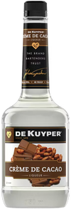 Bottle of Dekuyper Creme De Cacao White 750 ML with chocolate flavor for cocktails and desserts