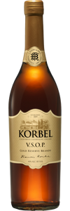 Korbel Brandy VSOP Gold Reserve 750 ML bottle with gold label.