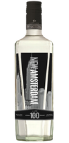 New Amsterdam Vodka 100 Proof 750 ML bottle with a sleek label design featuring cityscape imagery.