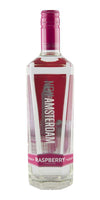 New Amsterdam Raspberry Vodka 750 ML bottle with pink label and clear liquid.