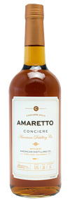 American Co. Conciere Amaretto 1 L bottle with almond and marzipan flavors, 15% ABV.