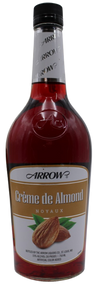 Arrow Creme De Almond Noyaux 1L bottle with reddish almond liqueur and label showing almond nuts