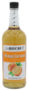 Arrow Curacao Orange Liqueur 1L bottle with label displaying orange peel graphics.