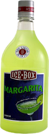 Ice Box Margarita Cocktail 1.75 L bottle with lime green margarita drink and red cap