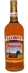 Llords Buttercup Butterscotch Schnapps liqueur bottle 1L with golden amber color and sweet butterscotch flavor