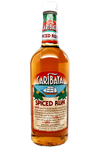 Caribaya Spiced Rum 1L bottle with amber rum and tropical label showcasing a sailing ship and spices