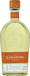 Familia Camarena Reposado Tequila 100% De Agave 750 ML bottle with oak-aged golden tequila and wooden cap