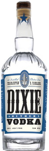 Dixie Southern Vodka 1.75 L bottle with blue label, 6x distilled, gluten-free.