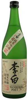 Rihaku Shuzo Wandering Poet Junmai Ginjo 720 ML bottle – premium Japanese sake with fruity and crisp