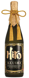 Hiro Hiro Gold Junmai Daiginjo Sake bottle with decorative twine and gold label, 750 ML.