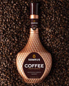 Somrus Coffee Cream Liqueur 750 ML bottle on coffee beans.