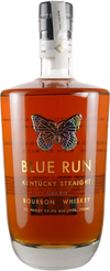 Blue Run 4 Years Old Kentucky Straight High Rye Bourbon 750ml bottle with butterfly logo.