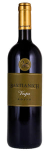 Bastianich Vespa Rosso 750 ML wine bottle with gold label and cap.