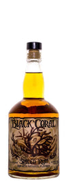 750 ML bottle of Black Coral Rum with rich color, infused with blackstrap molasses and natural ingredients.