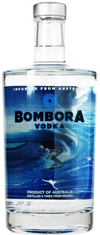 Bombora Vodka 1 L premium Australian vodka in clear bottle with blue label featuring ocean wave design