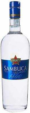Borghetti 1860 Sambuca Oro Liqueur bottle with blue label, 1L.