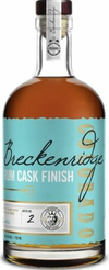 Breckenridge batch No.2 Rum Barrels Cask Finish Blended Bourbon Whiskey bottle with blue label.