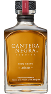 Cantera Negra Tequila Añejo 750 ML bottle with golden liquid and elegant label.