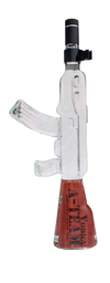 Aiko A. Team AK 47 Vodka 750ml in an AK-47 shaped bottle with a handcrafted wooden box.