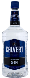 Calvert Extra London Dry Gin 1.75 L bottle with blue label.