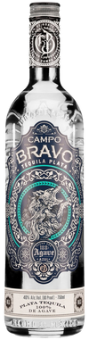 Campo Bravo Plata Tequila 100% De Agave 1.75L clear bottle with ornate blue and silver label