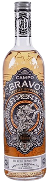 Campo Bravo Reposado Tequila 1L bottle with gold hue, Jalisco, Mexico production.
