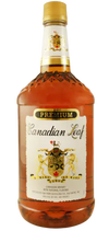 Canadian Leaf Premium Canadian Whisky 750 ML bottle with golden label and crest design.