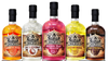 Caribbean Moonshine Rum Combo 750 ML, featuring five bottles: Marmalade Mayhem, Cat 5 Coconut, Passion Fruit Prohibition, Banana Breeze, PB&C Cannonball.