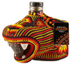 Chaquira Beaded Jaguar Añejo tequila bottle with colorful chaquira bead design.