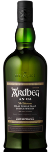 Ardbeg Single Malt Scotch An Oa 750 ML bottle with dark green glass and black label.
