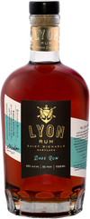Lyon Dark Rum 750 ML bottle, bold and rich American rum in glass bottle.