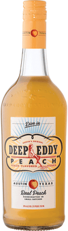 Deep Eddy Small Batch Peach Flavored Vodka 1L bottle with peach juice and pure cane sugar.