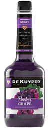 DeKuyper Sour Grape Schnapps Pucker 30 750 ML bottle with vibrant purple hue.
