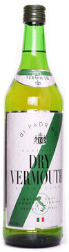 Di Padrino Dry Vermouth 750 ML bottle with green label and pale yellow liquid.