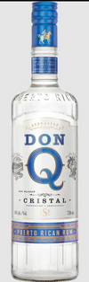 Don Q Cristal Puerto Rican Rum 1.75L clear white rum bottle with blue label
