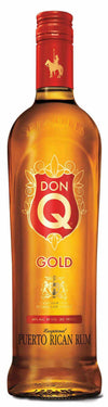 Don Q Gold Puerto Rican Rum 750 ML bottle with amber color and elegant branding.