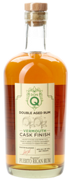 Don Q Vermouth Cask Finish Double Aged Rum 750 ML bottle with label showing vermouth and bourbon cask origins.