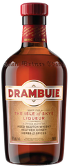 Drambuie The Isle Of Skye Liqueur 1 L bottle with label showcasing aged Scotch whisky, heather honey, herbs, and spices.
