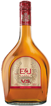 E and J VS Original Brandy 1L bottle with caramel and vanilla flavor in amber glass