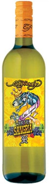 Ed Hardy White Sangria 1.5L bottle with vibrant tattoo-inspired label design.