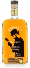 Ethans Reserve Small Batch Sorghum Whiskey 750 ML bottle with silhouette design, aged in charred American Oak barrels.