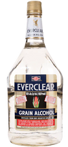 Everclear Grain Alcohol 151 1L bottle featuring 75.5% ABV spirit.
