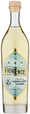 Fiorente Elderflower Liqueur 700 ML bottle with label detailing its Italian origin and elderflower ingredients.