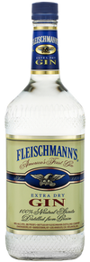 Fleischmanns Extra Dry Gin 750ml bottle with juniper, citrus, and spice flavors.
