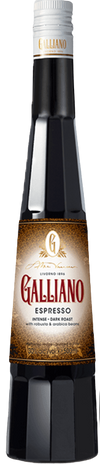 Galliano Espresso Liqueur 750 ML bottle with aromatic coffee essence.