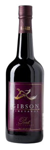 Gibson Vineyards Port 750 ML wine bottle with dark red label and pheasant logo.