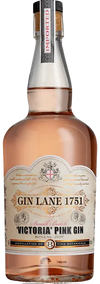 Gin Lane 1751 Small Batch Victoria Pink Gin 750 ML bottle with hints of herbal and spiced bitters.