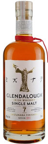 Glendalough7 Year Old Mizunara Finish single malt Irish whiskey bottle, 750 ML.