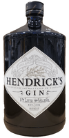 Hendricks Gin 1.75 L bottle with cucumber and rose botanical blend, ideal for cocktails and mixology.